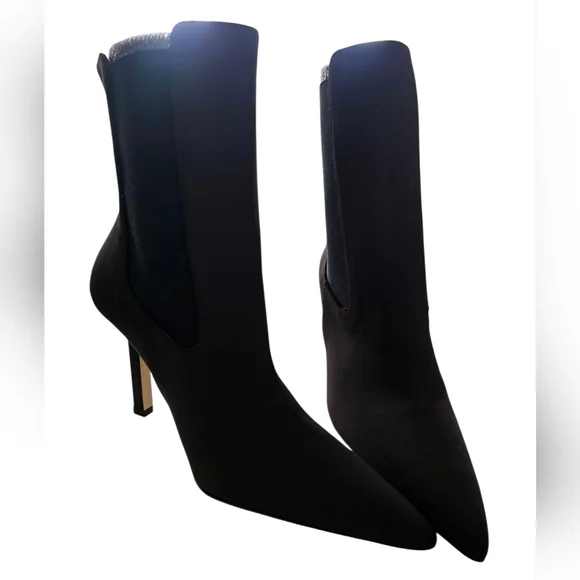 Good American Brown High Kickstand Stiletto Booties Size 7.5 - Picture 1 of 4